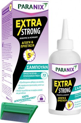 Paranix Extra Strong Shampoo Προστατευτικό Σαμπουάν Αγωγή και Προστασία για Φθείρες - Κόνιδες 200ml - ΔΩΡΟ Κτένα