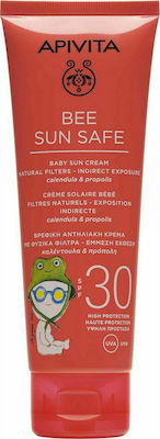 Apivita Bee Sun Safe Baby Sun Cream SPF30 Βρεφική Αντηλιακή Κρέμα Υψηλής Προστασίας Με Καλέντουλα και Πρόπολη 100ml
