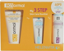 Helenvita ACNormal My 3 Step Skin Care Ενυδατική Καταπραϋντική Κρέμα Προσώπου 60ml & Δώρο Μάσκα Για Βαθύ Καθαρισμό 20ml & Απαλό Αφρό-Τζελ Καθαρισμού 50ml