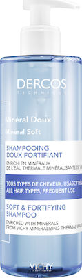 Vichy Dercos Mineral Doux Shampoo 400ml - Απαλό & Τονωτικό Σαμπουάν Με Ιχνοστοιχεία,καθημερινής χρήσης της σειράς Dercos