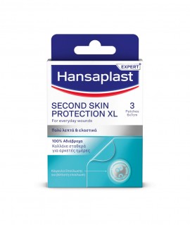 Hansaplast Second Skin Protection XL Προηγμένα Υδροκολλοειδή Επιθέματα 100% Αδιάβροχα, 3τεμ