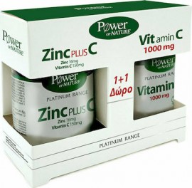 Power Health Classics Platinum Range Zinc Plus C 16mg/150mg Συμπλήρωμα Διατροφής Ψευδάργυρου & Βιταμίνη 30 ταμπλέτες & Vitamin C 1000mg 20 ταμπλέτες