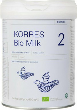 Korres Bio Milk 2, 400gr Βιολογικό Αγελαδινό Γάλα 2ης Βρεφικής Ηλικίας σε Μορφή Σκόνης για Βρέφη Από 6 έως 12 Μηνων