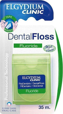 Elgydium Dental Floss Fluoride 35m - Οδοντικό Νήμα Με Φθόριο Ελαφρώς Κηρωμένο & Γεύση Μέντα