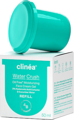 Clinéa Water Crush Oil Free Moisturizing Facial Cream Gel Refill 50ml Ενυδατική Κρέμα-Gel Προσώπου Ελαφριάς Υφής για Κανονικές, Μεικτές Επιδερμίδες, Ανταλλακτικό