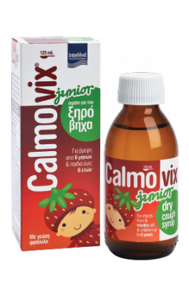 Intermed Calmovix Junior Σιρόπι για Ξηρό Βήχα για Βρέφη από 6μηνών & Παιδιά ως 6ετών Γεύση Φράουλα 125ml