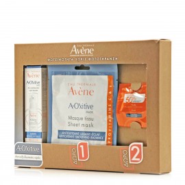 Avene Promo Pack A-Oxitive Serum Αντιοξειδωτικός Ορός Προσώπου, 30 ML & Δώρο A-Oxitive Mask Αντιοξειδωτική Υφασμάτινη Μάσκα Προσώπου, 18ml & Δώρο Αντηλιακή Κρέμα Προσώπου FLUID SPF50+, 2ml