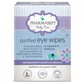 Pharmasept Baby Care Purified Eye Wipes Αποστειρομένα Οφθαλμικά Μαντηλάκια 10τμχ