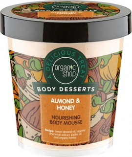 Organic Shop Body Desserts Almond & Honey Nourishing Body Mousse 450ml Θρεπτική Μους Σώματος με Αμύγδαλο & Μέλι
