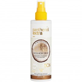 Medisei Panthenol Extra Sun Care Face & Body Spray Spf50, 250ml Αντηλιακό Γαλάκτωμα Προσώπου, Σώματος σε Μορφή Spray, Υψηλής Προστασίας, με Άρωμα Καρύδας