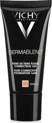 Vichy Dermablend Make Up 3D Correction No.20 Vanilla Make Up Ενεργής Διόρθωσης 16 Ωρών για Υψηλή Κάλυψη και Επανόρθωση, 30ml