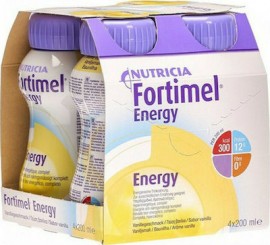 Nutricia Fortimel Energy Υπερθερμιδικό Θρεπτικό Σκεύασμα Με Γεύση Βανίλια 4x200ml