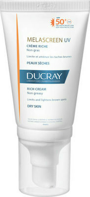 Ducray Melascreen UV Rich Cream Anti-Brown Spots Dry Skin SPF50+ 40ml - Αντηλιακή Κρέμα Προσώπου Ενάντια Στις Καφέ Κηλίδες