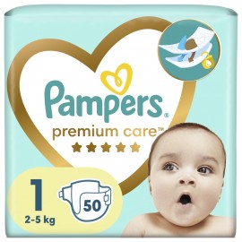 Pampers Premium Care Newborn Πάνες με Αυτοκόλλητο No1 για 2-5kg 50τμχ