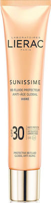 Lierac Sunissime BB Fluide Protecteur Anti-Age Global Spf30+, 40ml Αντηλιακή, Αντιγηραντική Λεπτόρρευστη Κρέμα Προσώπου με Χρώμα