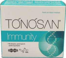 Uni-Pharma Tonosan Immunity Πολυβιταμινούχο Συμπλήρωμα Διατροφής για τη Θωράκιση του Ανοσοποιητικού Συστήματος 20 sticks