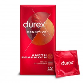 Durex Sensitive XL Λεπτά Προφυλακτικά Με Άνετη Εφαρμογή 12τμχ.