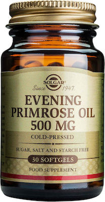 Solgar Evening Primrose Oil 500mg Συμπλήρωμα Διατροφής Ιδανικό για Γυναίκες για Αντιμετώπιση των Συμπτωμάτων κατά τις Περιόδους της Έμμηνου Ρύσης & της Εμμηνόπαυσης, 30softgels