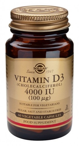Solgar Vitamin D3 4000IU (100mg) Συμπλήρωμα Διατροφής Με Βιταμίνη D3 Για Την Ενίσχυση Του Ανοσποποιητικού & Καλύτερη Απορρόφηση Του Ασβεστίου 60 Φυτικές Κάψουλες