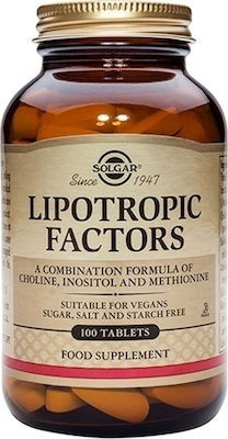Solgar Lipotropic Factors 100 Tabs. Συμβάλλει στη διάσπαση του διατροφικού λίπους