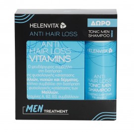 Helenvita Promo Anti Hair Loss Vitamins Συμπλήρωμα Διατροφής Για Μαλλιά Νύχια Και Δέρμα 60 Caps & Δώρο Anti Hair Loss Tonic Men Shampoo Τονωτικό Σαμπουάν Ανδρών 100ml