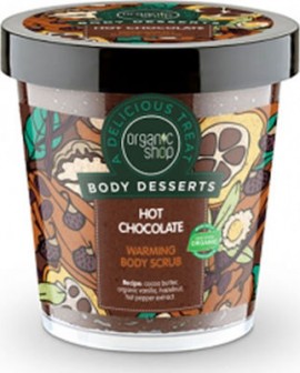 Organic Shop Body Desserts Hot Chocolate Warming Body Scrub 450ml Θερμαντικό Απολεπιστικό Σώματος Ζεστή Σοκολάτα