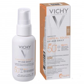 Vichy Capital Soleil UV-Age Daily Spf50+ Tinted 40ml Λεπτόρρευστο Αντηλιακό Πολυ Υψηλής Προστασίας με Χρώμα Κατά τις Φωτογήρανσης