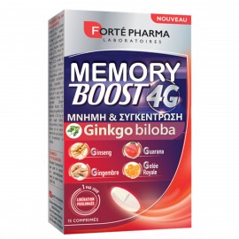 Forte Pharma Memory Boost 4G, Συμπλήρωμα Διατροφής Για Μνήμη & Συγκέντρωση 15tabs.