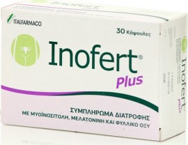 Italfarmaco Inofert Plus 30 Kάψουλες - Συμπλήρωμα Διατροφής Με Μυοϊνοσιτόλη, Μελατονίνη & Φυλλικό Οξύ