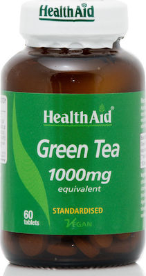 Health Aid Green Tea 1000mg Συμπλήρωμα Διατροφής Αδυνατίσματος με Πράσινο Τσάι και Αντιοξειδωτική Δράση 60 Ταμπλέτες