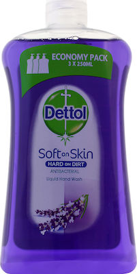 Dettol Soft on Skin Αντιβακτηριακό Χαλαρωτικό Ανταλλακτικό Υγρό Κρεμοσάπουνο με Λεβάντα 750ml.