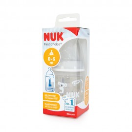 Nuk First Choice+ Πλαστικό Μπιμπερό με Δείκτη Ελέγχου Θερμοκρασίας 0-6m (λευκό/κοάλα) - 150ml