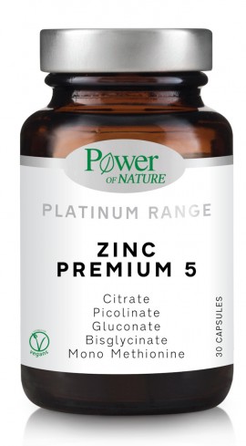 Power Health Platinum Range Zinc Premium 5 Συμπλήρωμα Διατροφής Για Την Φυσιολογική Λειτουργία Του Ανοσοποιητικού Συστήματος 30 κάψουλες