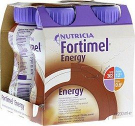 FORTIMEL Energy Choco Συμπλήρωμα Διατροφής - Θρεπτικό Σκεύασμα Υψηλής Ενέργειας Με Γεύση Σοκολάτα 4x200ml