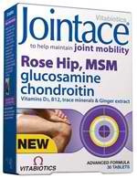 Vitabiotics Jointace Rosehip & MSM Σκεύασμα Με Γλυκοσαμίνη, MSM & Άγριο Τριαντάφυλλο 30 tabs. Συμβάλλει στην ευκαμψία των χόνδρων και αρθρώσεων και στη μείωση της φλεγμονής σε αυτά τα σημεία.