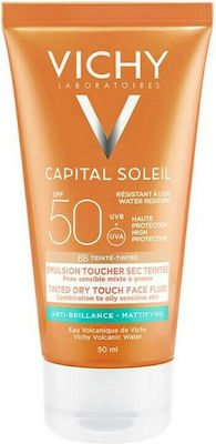 Vichy Capital Soleil BB Tinted Mattifying Face Fluid Dry Touch Αδιάβροχη Αντηλιακή Κρέμα Προσώπου SPF50 με Χρώμα 50ml