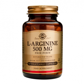 Solgar L-Arginine 500mg Συμπλήρωμα Διατροφής με Αργινίνη για Ανάπτυξη, Αποκατάσταση & Ενδυνάμωση του Μυϊκού Συστήματος, 50veg.caps