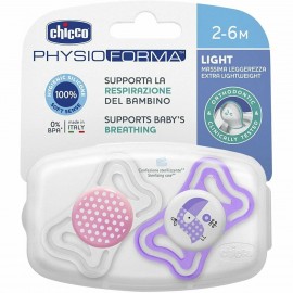 CHICCO Physio Forma Light Εργονομική Πιπίλα με Θηλή Σιλικόνης 2-6m 2τμχ