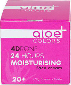 Aloe+ Colors 24h Moisturising Face Cream 24ωρη Ενυδατική Κρέμα Προσώπου για Λιπαρό/Κανονικό Δέρμα, 50ml