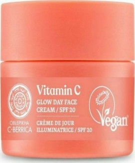 Natura Siberica Oblepikha C-Berrica Vitamin C Glowing Day Face Cream Spf20, 50ml Κρέμα Ημέρας Προσώπου Μέτριας Αντηλιακής Προστασίας με Βιταμίνη C για Αποτοξίνωση
