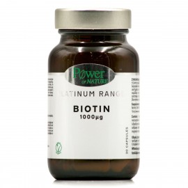 Power Health Platinum Range Biotin 1000mg Συμπλήρωμα Διατροφής Για Την Καλή Υγεία Των Μαλλιών & Του Δέρματος 30 κάψουλες