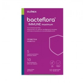 Olonea Bacteflora Immune Maximum Συνδυασμός Προβιοτικών, Πρεβιοτικών, Βιταμινών & Μετάλλων για την Υγεία & Ομαλή Λειτουργία του Εντέρου & του Ανοσοποιητικού Συστήματος, 10vcaps