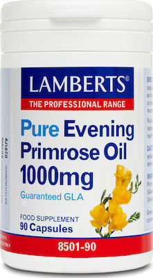 Lamberts Pure Evening Primrose Oil 1000mg, Συμπλήρωμα με Γ-Λινολεϊκό οξύ 1000mg (GLA) για Γυναίκες κατά τη Διάρκεια της Περιόδου και της Εμμηνόπαυσης, 90 κάψουλες