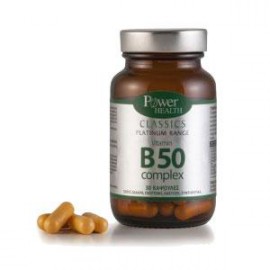 Power Health CLASSICS Platinum Range Vitamin B50 Complex Συμπλήρωμα Για Την Μνήμη - Μαλλιά 30 κάψουλες