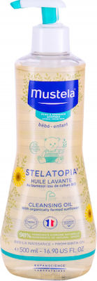 Mustela – Stelatopia Cleansing Oil Λάδι Καθαρισμού για Σώμα & Μαλλιά με Ηλίανθο Βιολογικής Καλλιέργειας 500ml