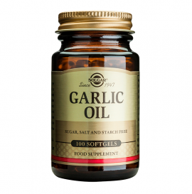 Solgar Garlic Oil Συμπλήρωμα Διατροφής με Αγνό Σκορδέλαιο για Μείωση της Υψηλής Πίεσης - Αντιβακτηριακές, Αντιμυκητισιακές & Αντιβιοτικές Ιδιότητες, 100veg.caps