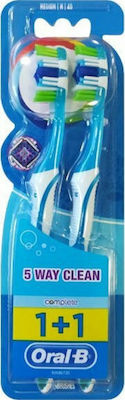 Oral-B Complete 5 Way Clean Οδοντόβουρτσα 40 Μέτρια 1+1 δώρο Τυχαία Επιλογή Χρωματος