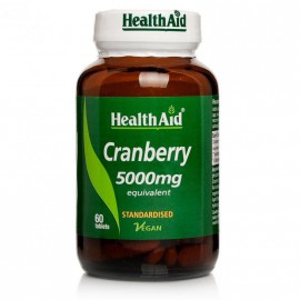 Health Aid Cranberry Extract Εκχύλισμα Κράνμπερι 60tabs. Τιτλοδοτημένο εκχύλισμα Κράνμπερι 5000mg για την διατήρηση της καλής υγείας του ουροποιητικού συστήματος.