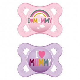 Mam I Love Mummy Πιπίλα Σιλικόνης 2-6 μηνών Ροζ/Μωβ 2 Τεμ.