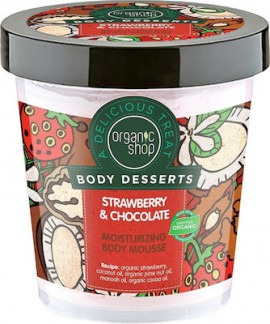 Organic Shop Body Desserts Strawberry & Chocolate Moisturizing Body Mousse 450ml Ενυδατική Μους Σώματος με Φράουλα & Σοκολάτα